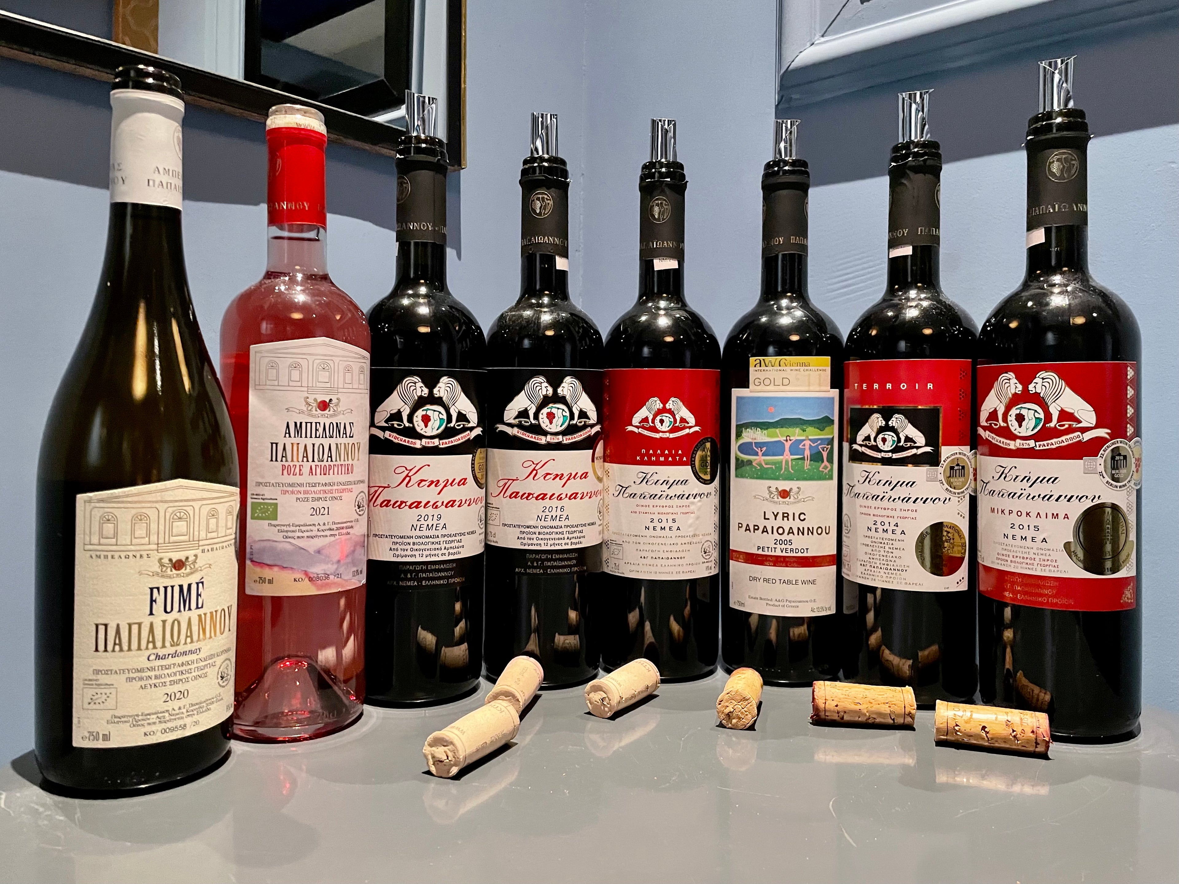 A selection of great wines from Greece's Papaioannou Estate.